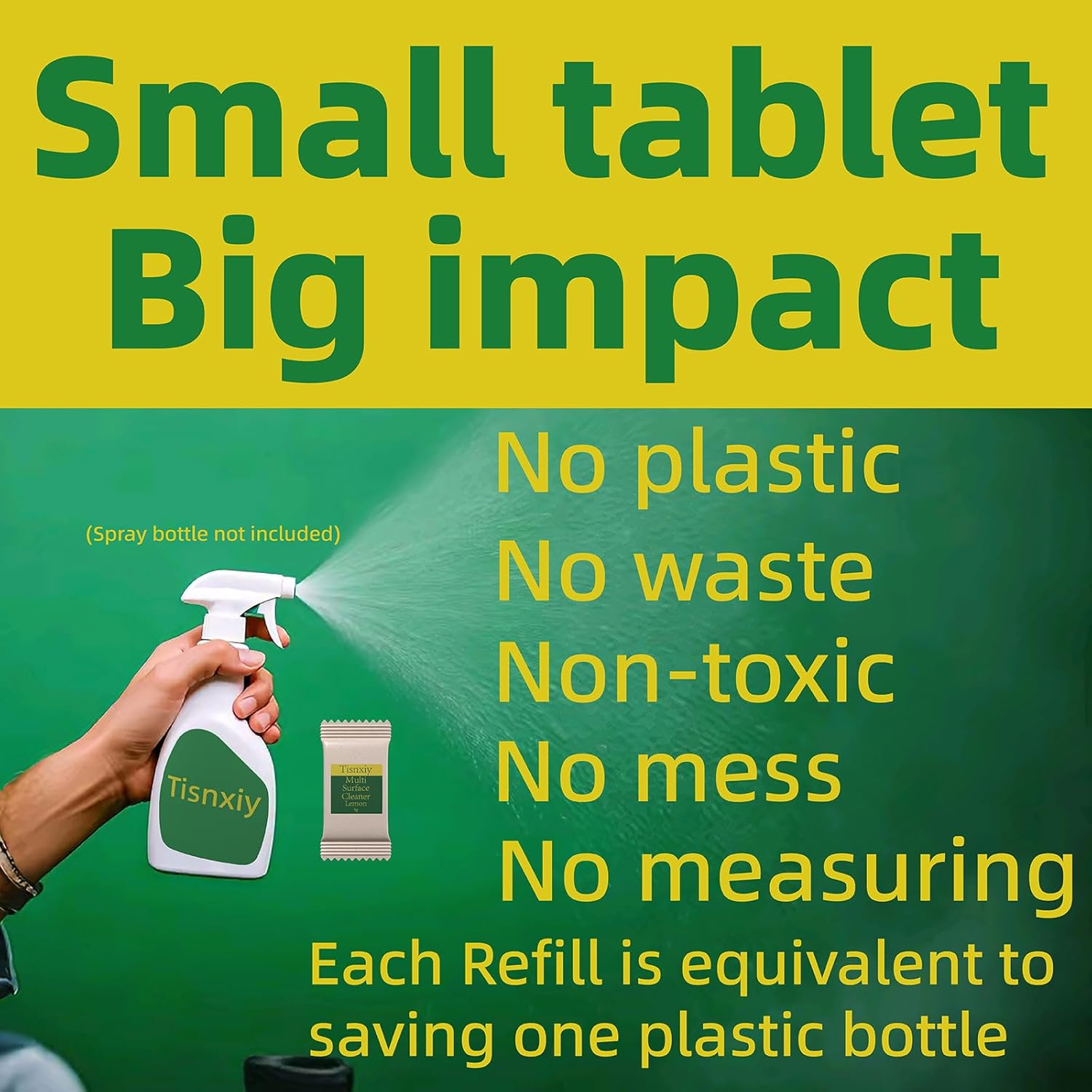 Multi-Surface Cleaner Refill Tablets - 12 Count- 192 fl oz total (12x 16 fl oz) - All Purpose Cleaner Refill Tablets - For household and kitchen spray cleaners - Fresh Lemon Scent