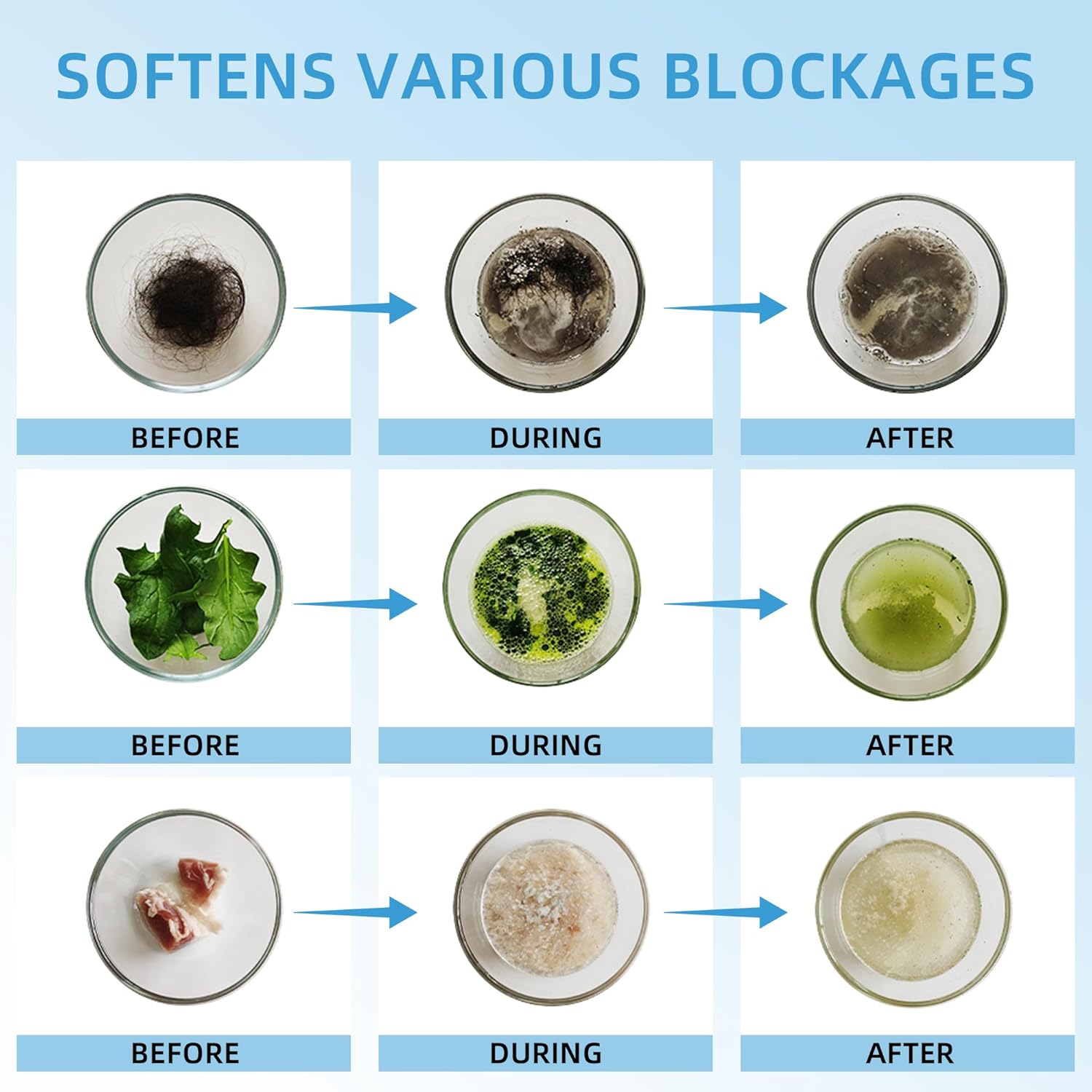 Sink Drain Cleaner, Pipeline Dredging Agent, Unclog Shower Drain, Pipe unblocking for toilets, Tubs, Shower or Sink Drains, Unclogs and Hair 9.2oz