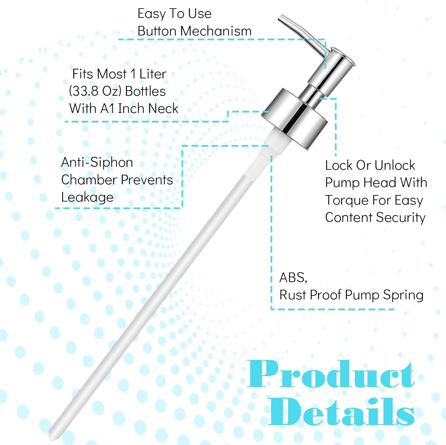 2 Pcs Pumps Lotion Soap Dispenser Replacement Silver Soap Pump Dispenser Head for Liquid Soaps Lotion or Dish Soaps Refill Dispensers for Regular Mouth Plastic Shampoo Bottle