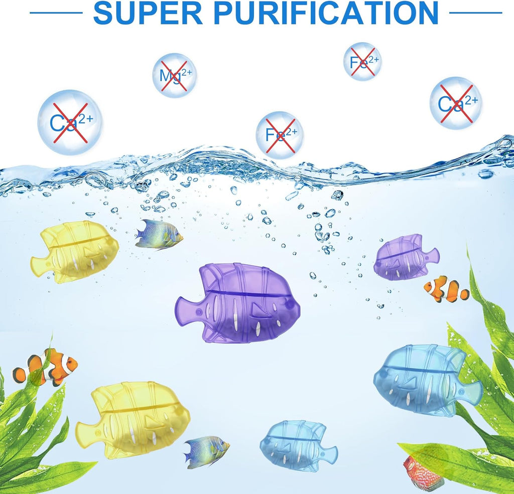 10PC Humidifier Cleaner Fish Universal Humidifier Tank Cleaner Works in All humidifiers and Fish Tanks Purifies Water, Prevent Hard Water Build-Up,Demineralization Cleaner(Blue)