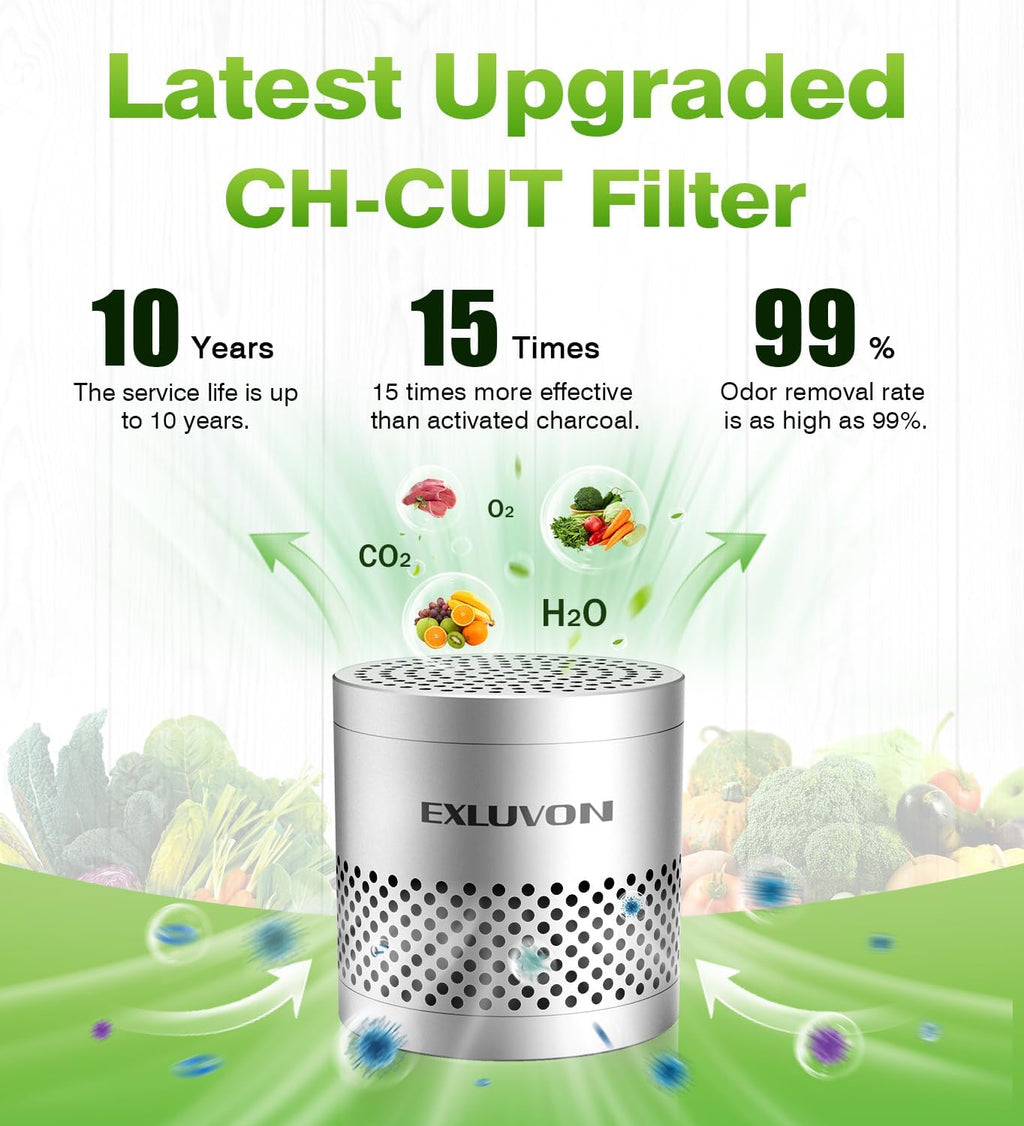 Fridge Deodorizer, Lasts for 10 Years Refrigerator Deodorizer Odor Eliminator,Travel Size Air Purifiers, More Effective Than Baking Soda Bamboo Charcoal Air Purifying Bag, Silver