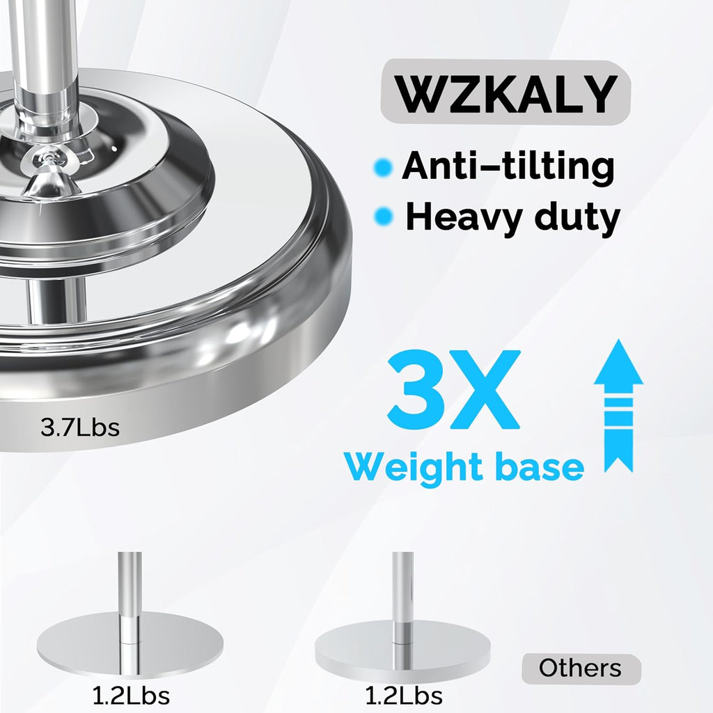 Freestanding Toilet Paper Holder Stand with Storage – Holds 4 Extra Rolls – Chrome Toilet Paper Holder for Bathroom – Sturdy Base, Classic Retro Style, Space-Saving Bathroom Storage Organizer