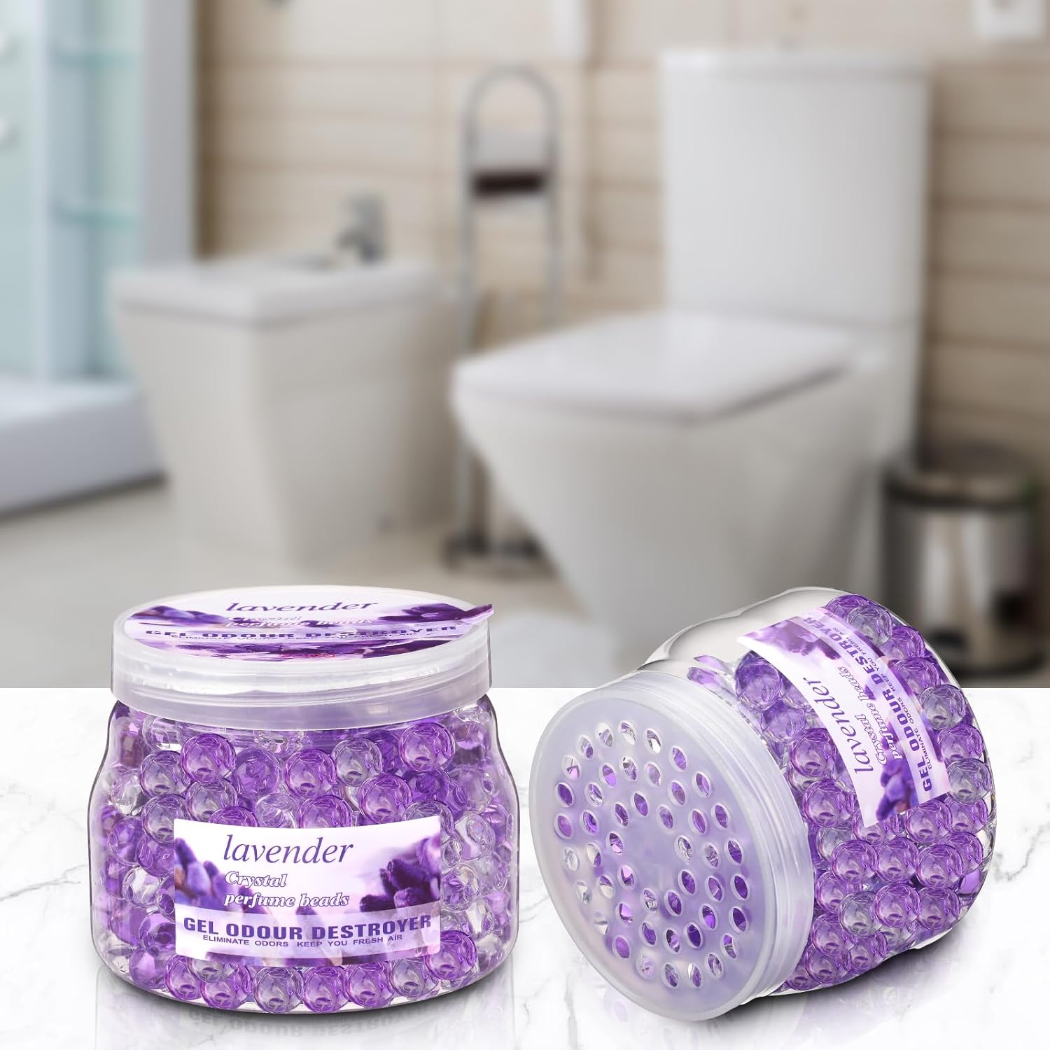 9 Pack Odor Eliminator Gel Beads Bulk 10 Ounces Air Freshener Gel Beads Odor Eliminator for Home, Bathrooms, Cars, Boats and Pet Areas(Lavender)