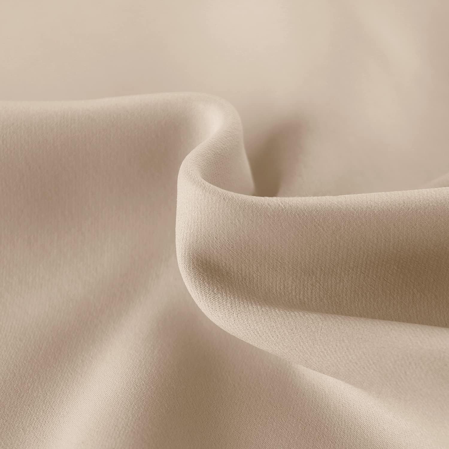 DWCN French Door Curtains – Rod Pocket Thermal Blackout Curtain for Doors with Glass Window, Kitchen and Patio Doors for Privacy, 54 X 80 Inches Long, 1 Curtain Panel with Tieback, Beige