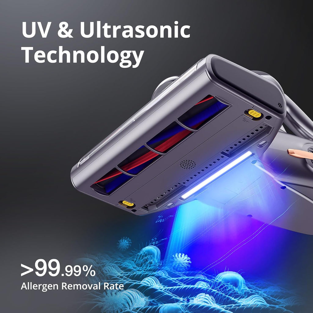 Jimmy BX7 Pro Mattress Vacuum Cleaner, Bed Vacuum Cleaner with UV-C & Ultrasonic & 5s Quick Heating, 16Kpa Suction 480W Handheld Vacuums for Dust & Pet Hair with HEPA(Gray, Corded)