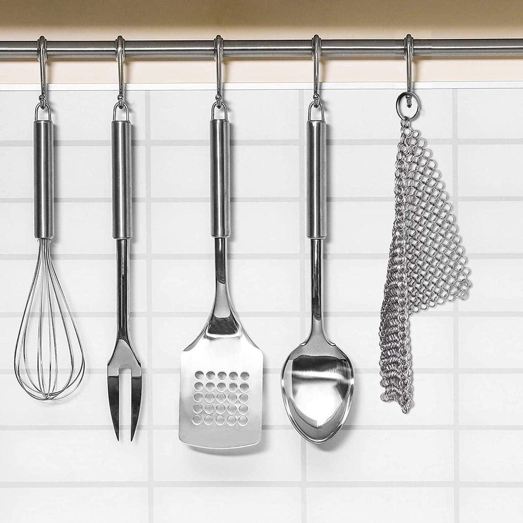 Scrubber Chainmail - Cleaner for Cast Iron Stainless Steel Anodized Cookware Scraper Cleaning Dutch Ovens Scourer for All Types of Skillet Griddles Cast Iron Pans Pots Grills & Dutch Ovens by Krisp