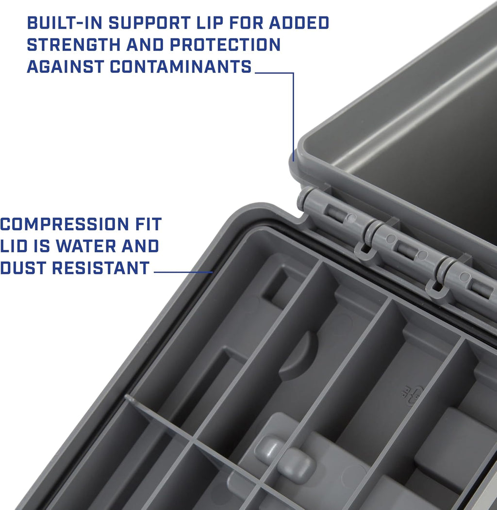 Sheffield 12755 Storage Bins With Lids, 2-Pack Stackable Storage Bins, Made in USA, Lockable and Water-Resistant Containers with Lids, Plastic Containers for Home, Classroom, and Dorm