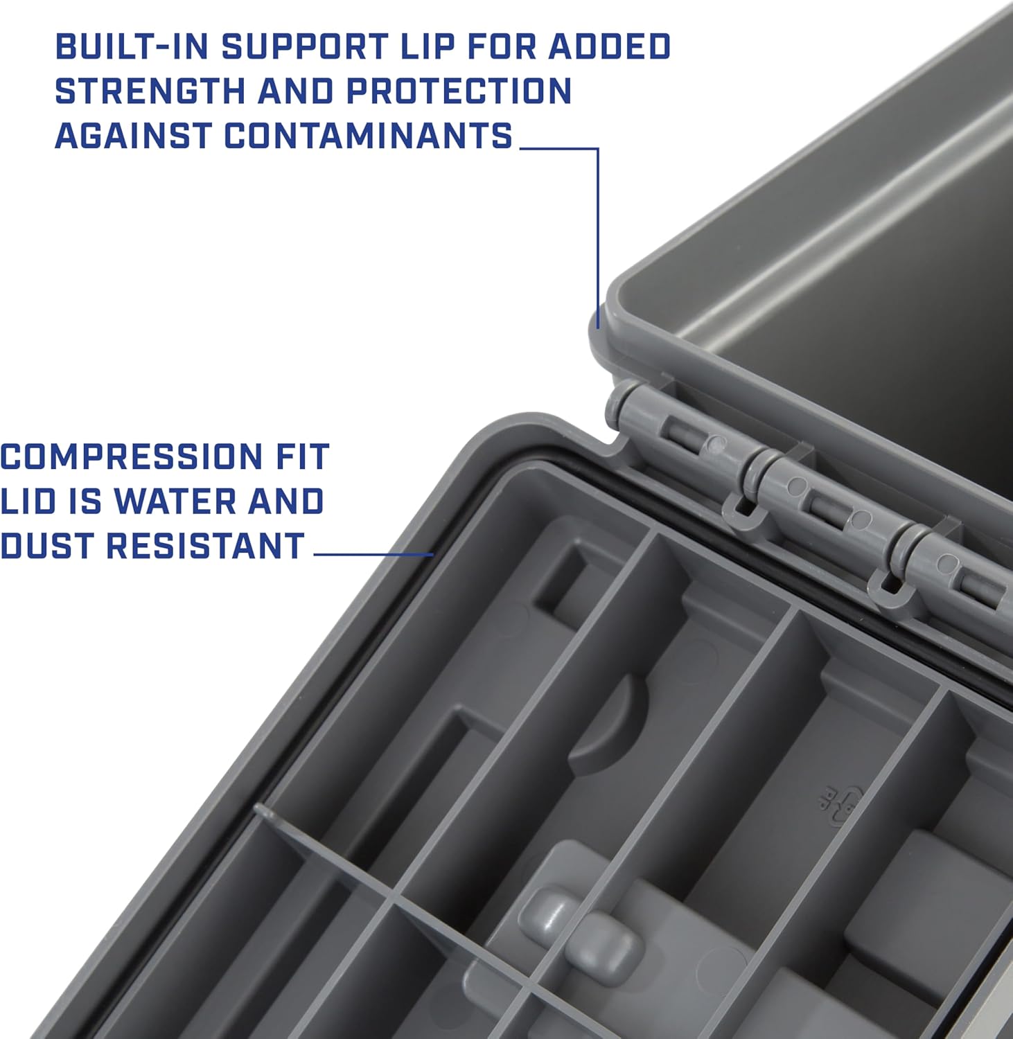 Sheffield 12755 Storage Bins With Lids, 2-Pack Stackable Storage Bins, Made in USA, Lockable and Water-Resistant Containers with Lids, Plastic Containers for Home, Classroom, and Dorm