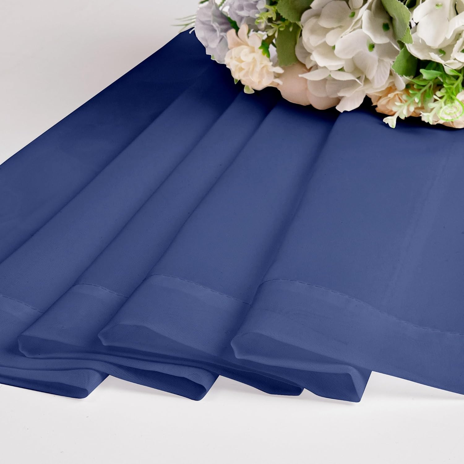 Chyhomenyc Sheer Royal Blue Curtains 90 inches Long 2 Panels, Light Filtering Soft Airy Solid Elegant Voile Window Treatment Drapes for Bedroom Living Room Wedding Party Decor, 42 Wx90 L Inches