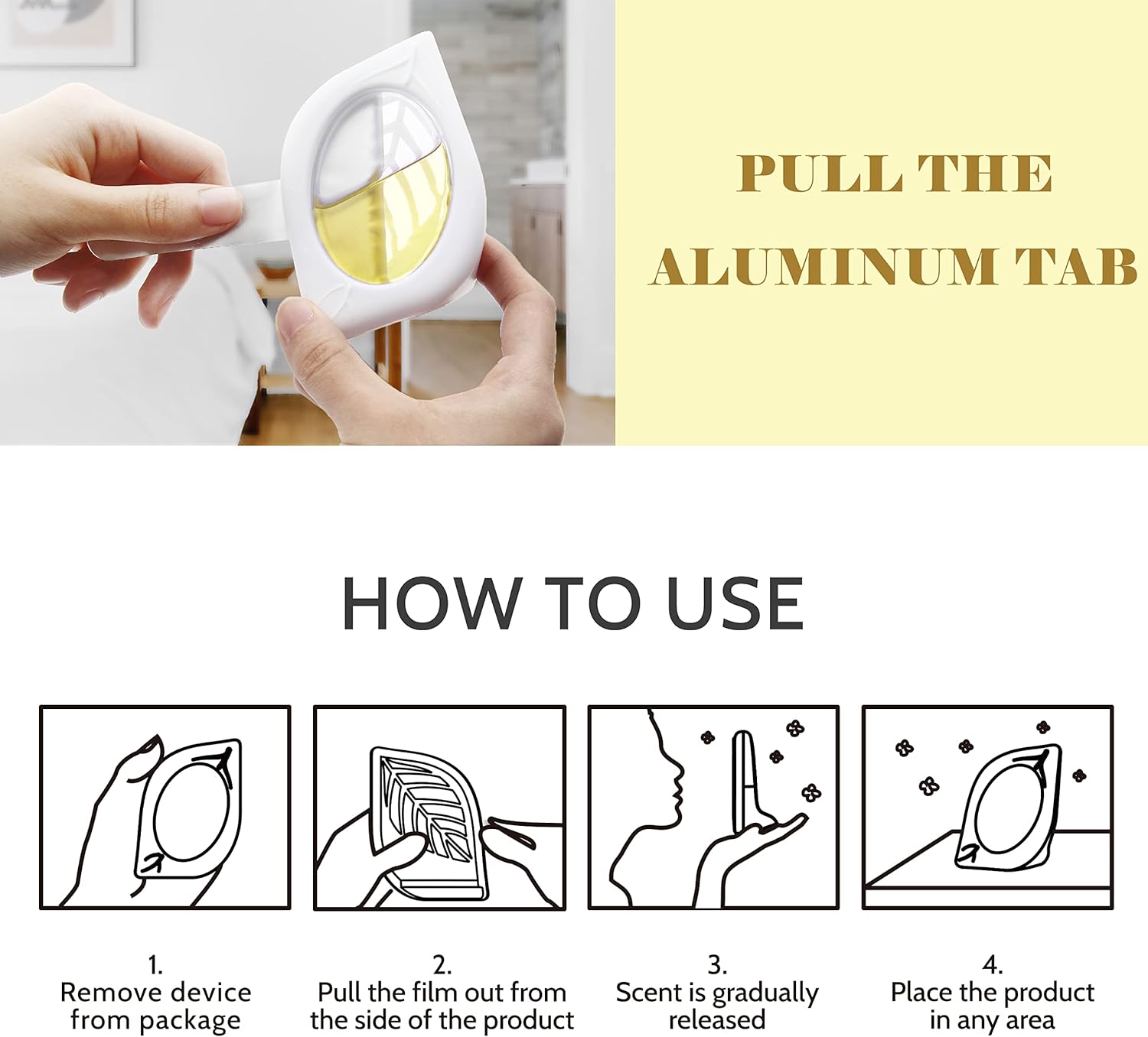 Air Freshener for Home, 4 Pack, Vanilla, Odor Eliminator for Small Area Closets Bathroom Pets Strong Odor, Up to 120 Days