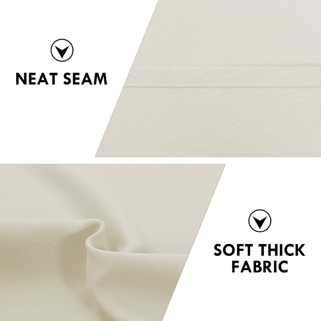 DWCN Blackout Curtains for Living Room Thermal Insulated, Energy Saving & Noise Reducing Bedroom Curtains, Light Beige, W 70x L 63 Inch, Set of 2 Rod Pocket Curtain Panels