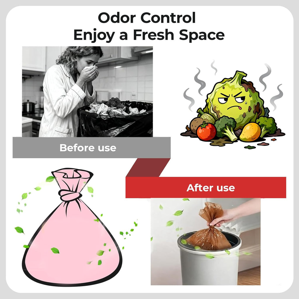 Odor Sealing Small Trash Bags Home & Food Use S-220 Count Disposable Bags, Durable and Unscented (Color:Blue)