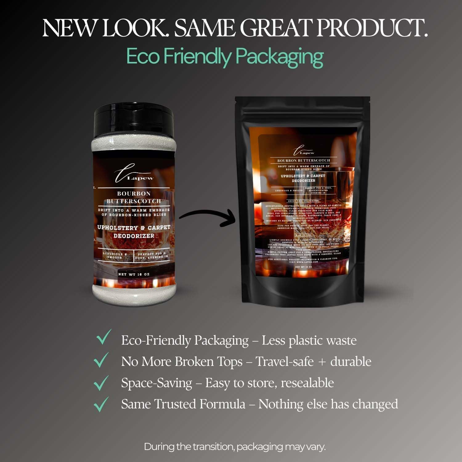 Bourbon & Butterscotch Carpet Freshener Powder 16 oz | Powerful Odor Eliminator for Home | Upholstery Deodorizer | Carpet Deodorizer | Pet Urine | Cat Litter Box