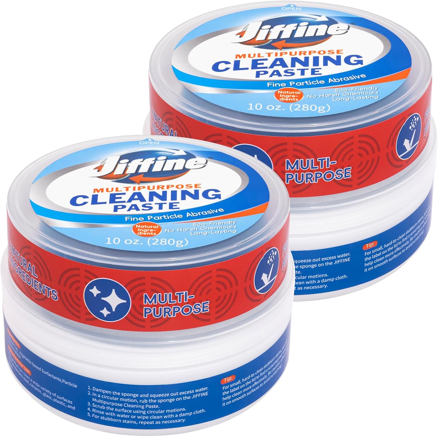 Cooktop Cleaner Paste, Easily Remove Burned-On Food, Grease and Watermarks, Leaving Your Glass Cook Top Sparkling, 2-Pack – 10 oz Bottles