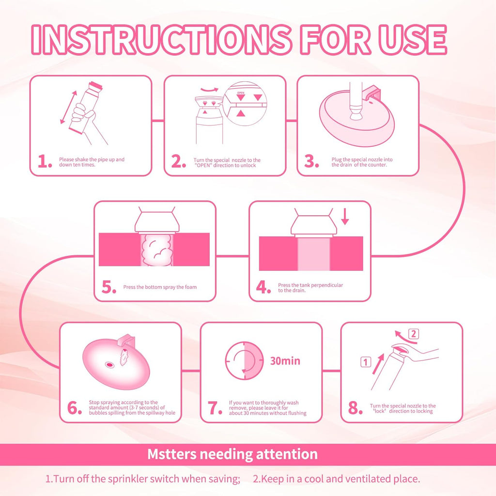 Foam Drain Cleaner, Drain Sink Cleaner and Deodorizer, Clog Remover for Kitchen, Sinks, Tubs (1 Pc)