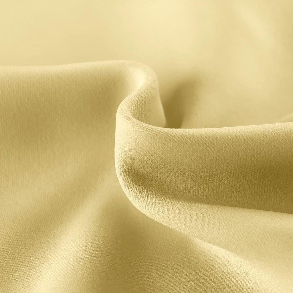 DWCN French Door Curtains – Rod Pocket Thermal Blackout Curtain for Doors with Glass Window, Kitchen and Patio Doors for Privacy, 36 X 72 Inches Long, 1 Curtain Panel with Tieback,Light Yellow