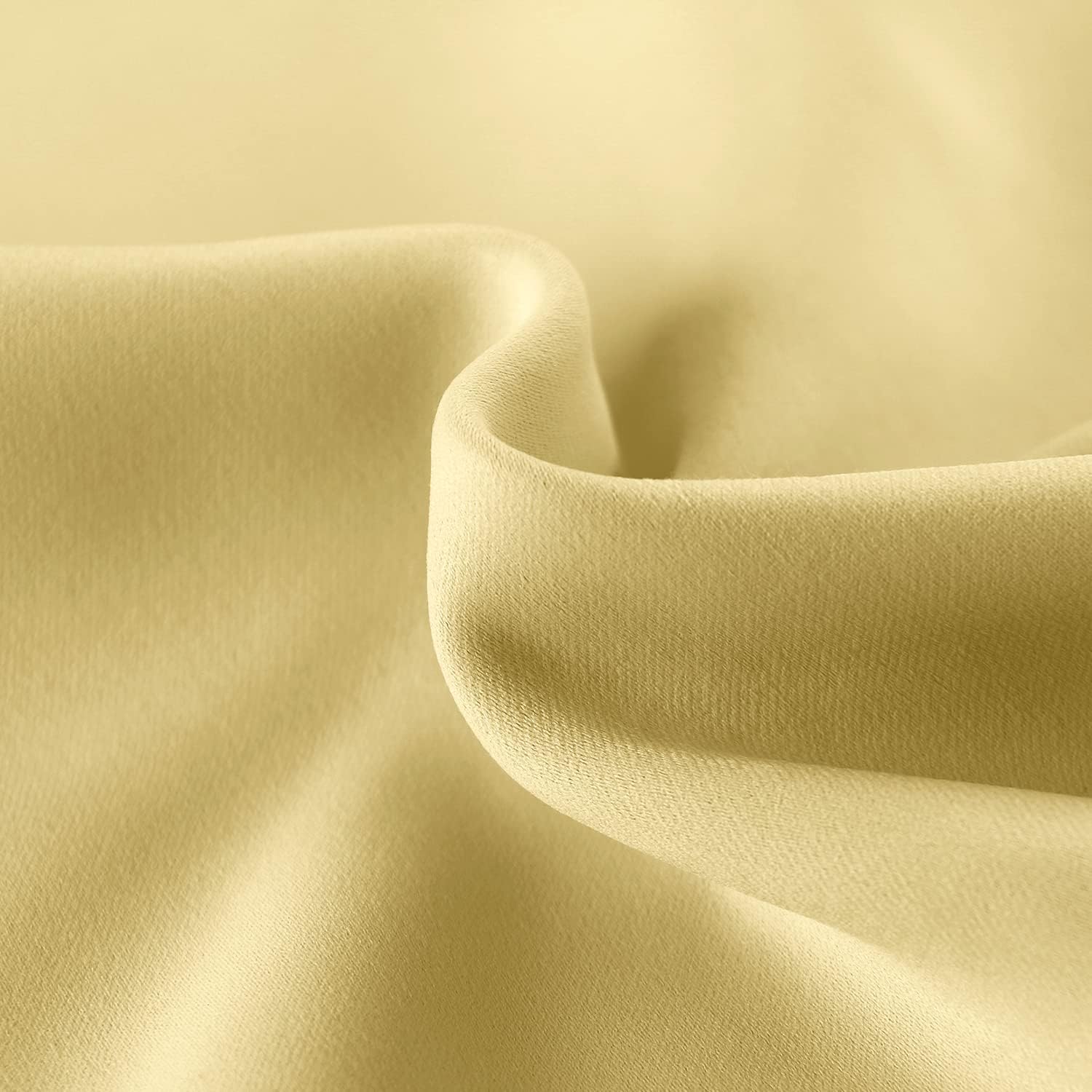 DWCN French Door Curtains – Rod Pocket Thermal Blackout Curtain for Doors with Glass Window, Kitchen and Patio Doors for Privacy, 25 X 72 Inches Long, 1 Curtain Panel with Tieback, Light Yellow