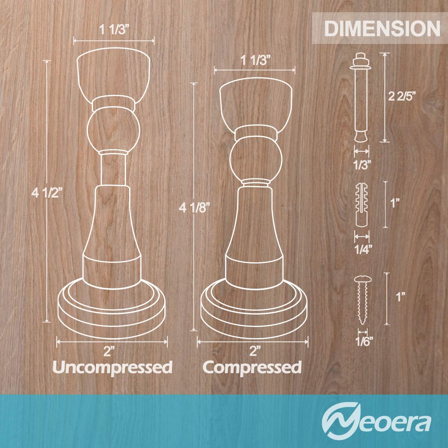 Neoera Magnetic Door Stopper, Updated Hydraulic Shock Absorbent Technology, Soft-Catch Magnetic Hold, Premium 304 Stainless Steel, Anti-Rust, Heavy Duty for Various Door Types, Wall Mount 6Pack