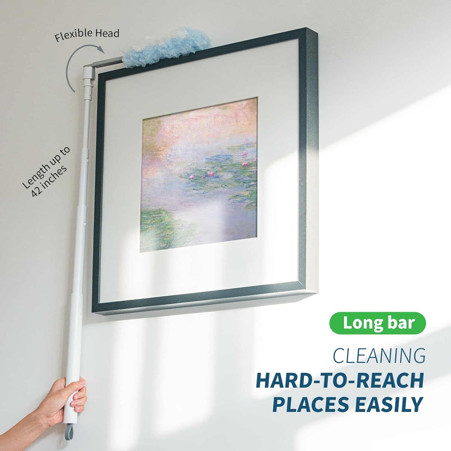 oshang Duster Heavy Duty 3.6 ft Extended Handle Dusting Kit - Multi-Surface Cleaning | Home, Office, Furniture, Ceiling Fan | Powerful Dust Removal | Feather Dusters (1 Duster + 12 Refills)