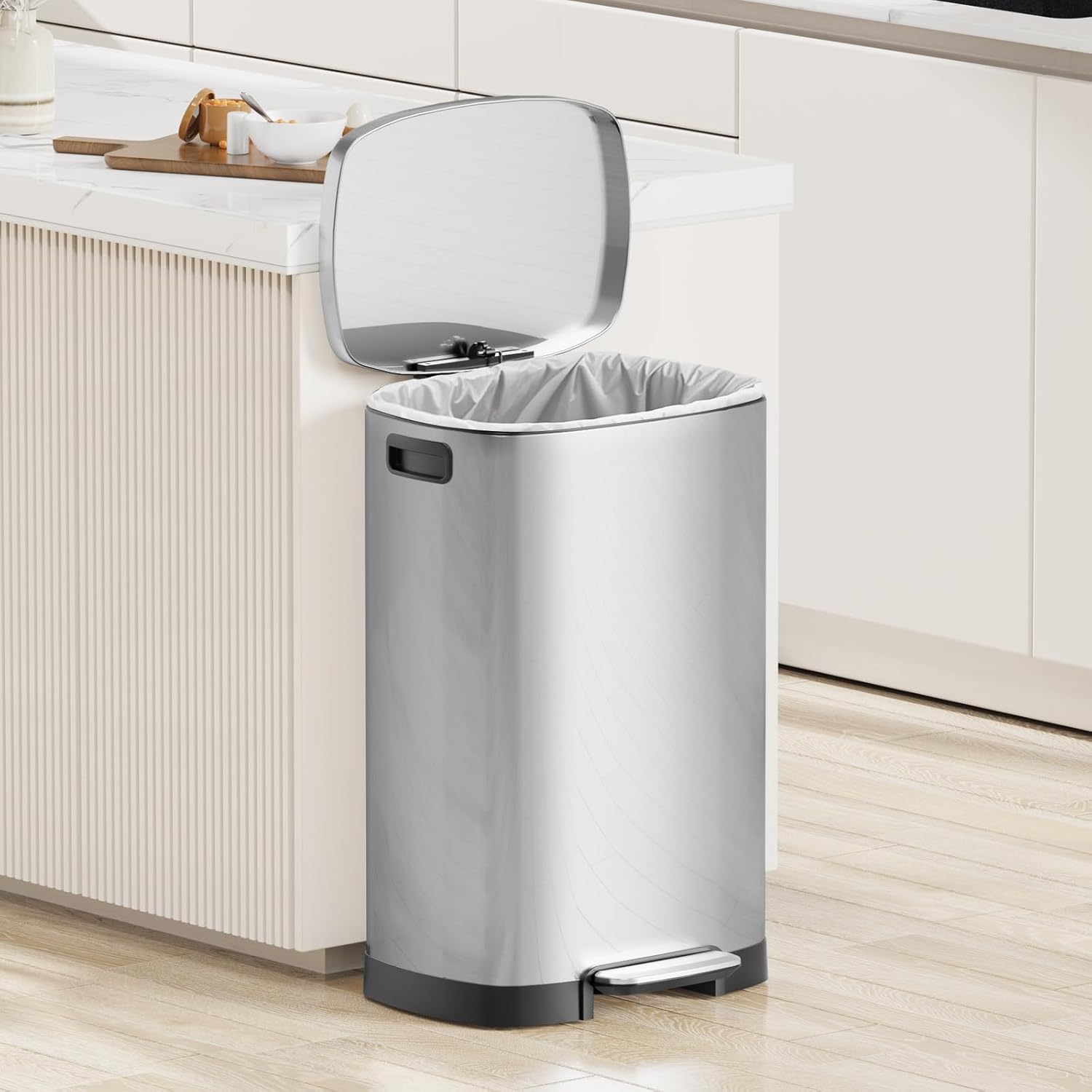 13.2 Gallon Tall Kitchen Drawstring Trash Bags, 120 Count Pre-separated Garbage Bags, Unscented, Leak Proof, Waste Bag for Kitchen, Office, Home