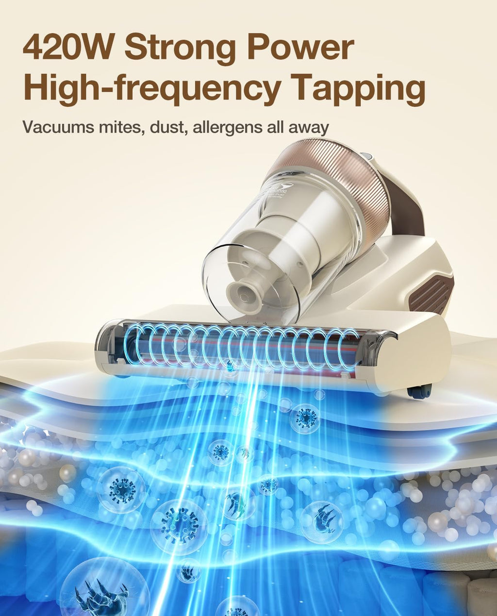 Jimmy Mattress Vacuum Cleaner, Bed Vacuum with UV & Ultrasound, High Heating, Smart Dust Sensor, 15Kpa Powerful Suction, Lightweight, Deep Clean Dust and Pet Hair in One Go(BX6 Lite, Corded)