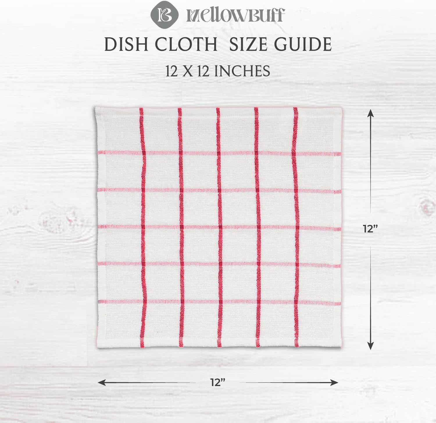 100% Cotton Kitchen Towels and dishcloths Sets, Super Soft & Absorbent, Dish Cloths for Washing Dishes, Dish Towel for Kitchen, 2 RED Dish Towels and 4 RED Dish Cloths