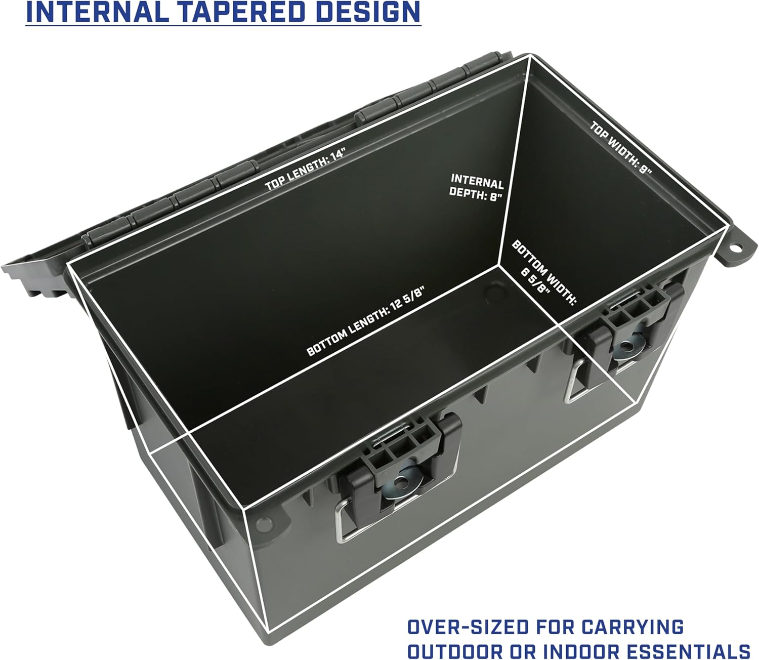 Sheffield 12774 XL Storage Bins With Lids, 2-Pack Stackable Storage Bins, Made in USA, Lockable and Water-Resistant Containers with Lids, Plastic Containers for Home, Classroom, and Dorm