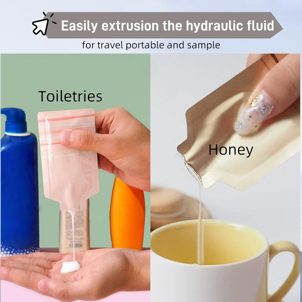 100 Pack 2.36x4.7 inch Heat Seal Sample Mylar Packet for Portable Travel Toiletries Empty Disposable Liquid Shampoo Pouch Single Serving Coffee Powder Condiments Food Storage (Gold)