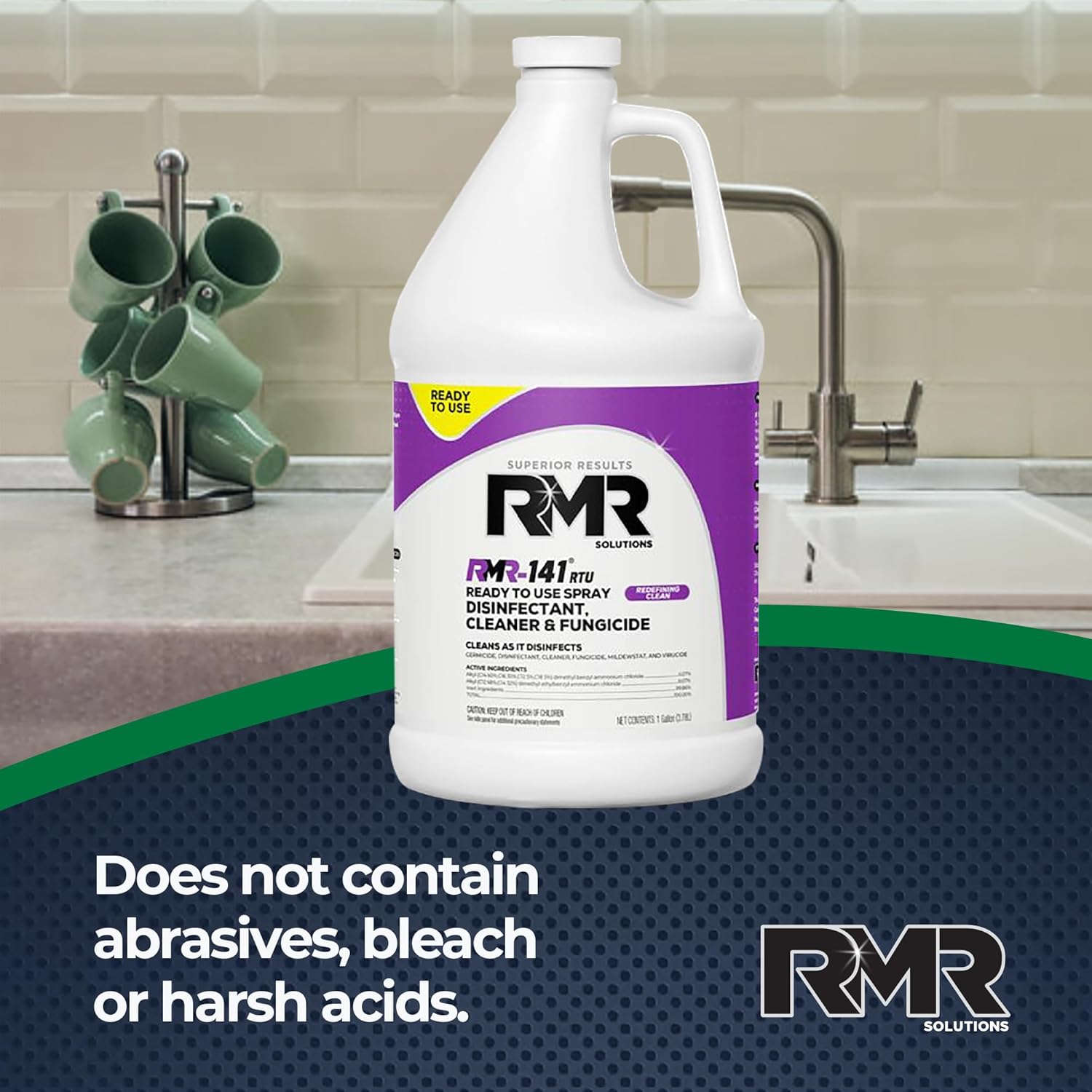 RMR-141 EPA Registered Mold and Mildew Killer, Eliminates Odors, Removes Mold, Mildew, Bacteria, and Viruses, 4 Pack of 1 Gallon Bottles