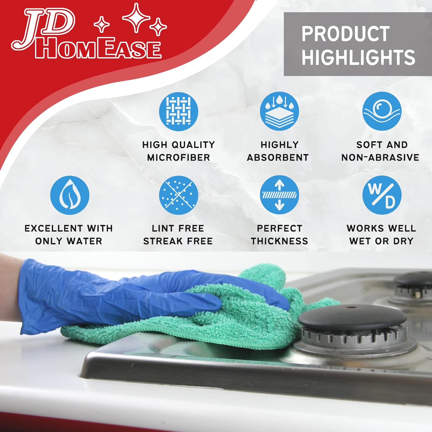 Microfiber Cleaning Cloths,120 Pack, 16"x16", All-Purpose, Softer, Highly Absorbent, Lint-Free, Reusable, Washable Pro Towels, Green, for House, Kitchen, Bathroom, Car, Office