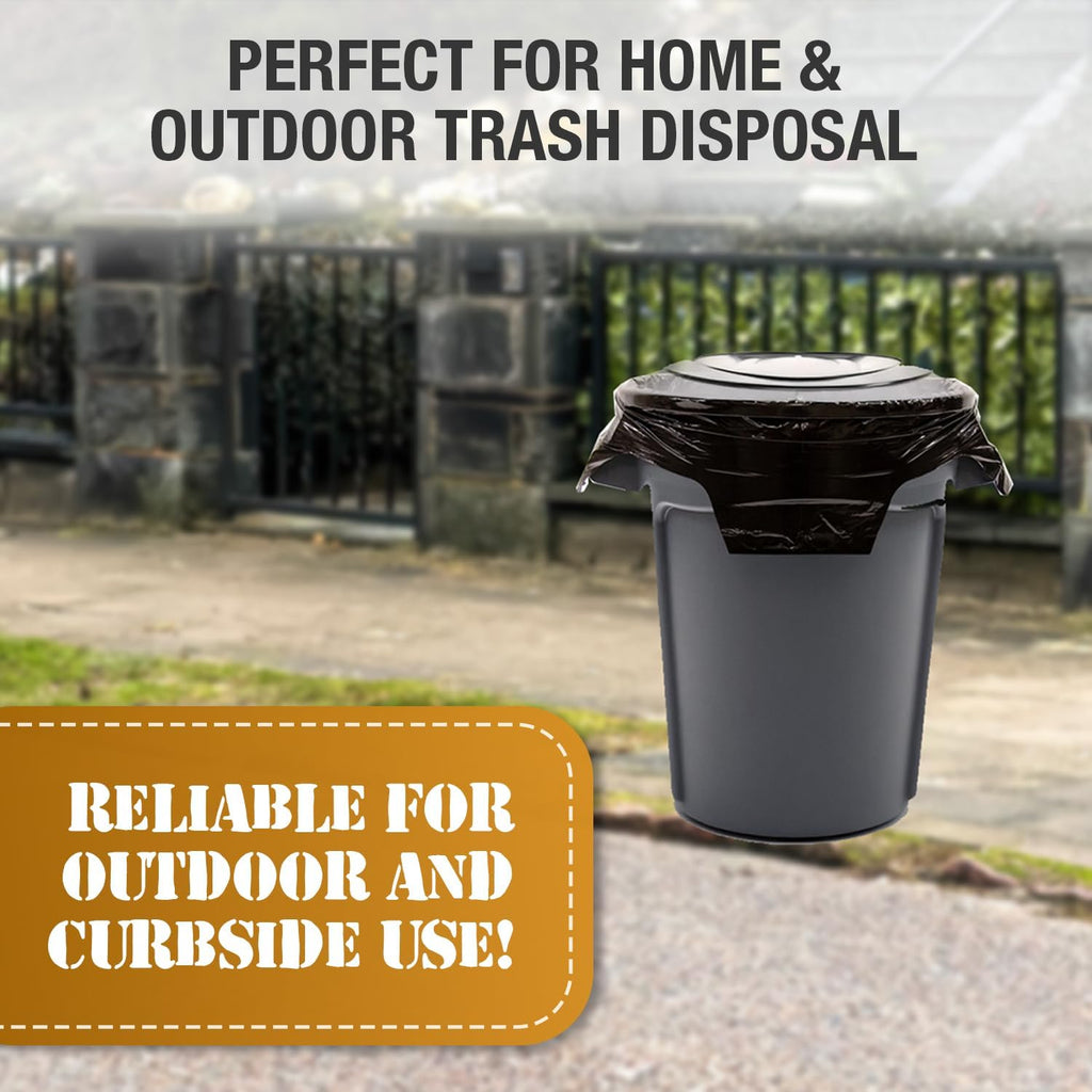 95-96 Gallon Extra-Large Black Garbage Can Liners, Heavy-Duty Trash Bags, 50 Bags, 1.5 Mil Thick, Ideal for Commercial & Home Use