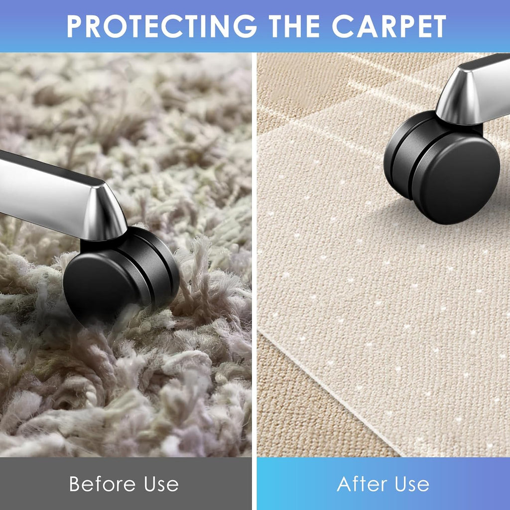 Vicwe Large Office Chair Mat for Carpeted Floors，60"X48" Rectangle Desk Chair Mats with Studs for Low and No Pile Carpeted Floors, Easy Glide Computer Desk Chair Mat for Home & Offices