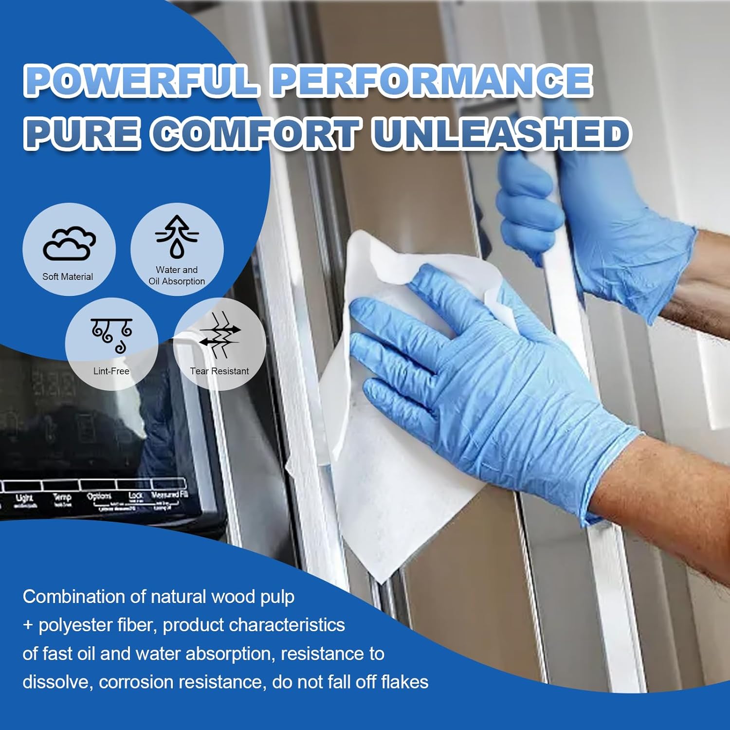 Cleanroom Wipes 4"x4" (1200 Pcs, Cellulose/Polyester Blend, Grade A, 68GSM) Lint Free Wipes for Laboratory, Electronics, Pharmaceutical,Printing,Automotives and Semiconductor Industries