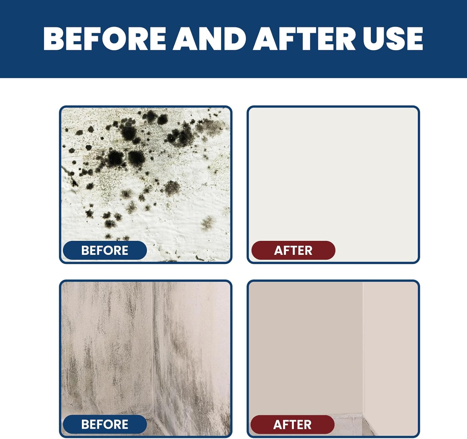 Mould Cleaner Spray Powerful Foam Cleaning Spray | Multi-Surface Fast-Acting Stain Remover for Kitchen, Bathroom, Wall and Tile Cleaning, No Scrubbing Required (3, 2.04oz*3)