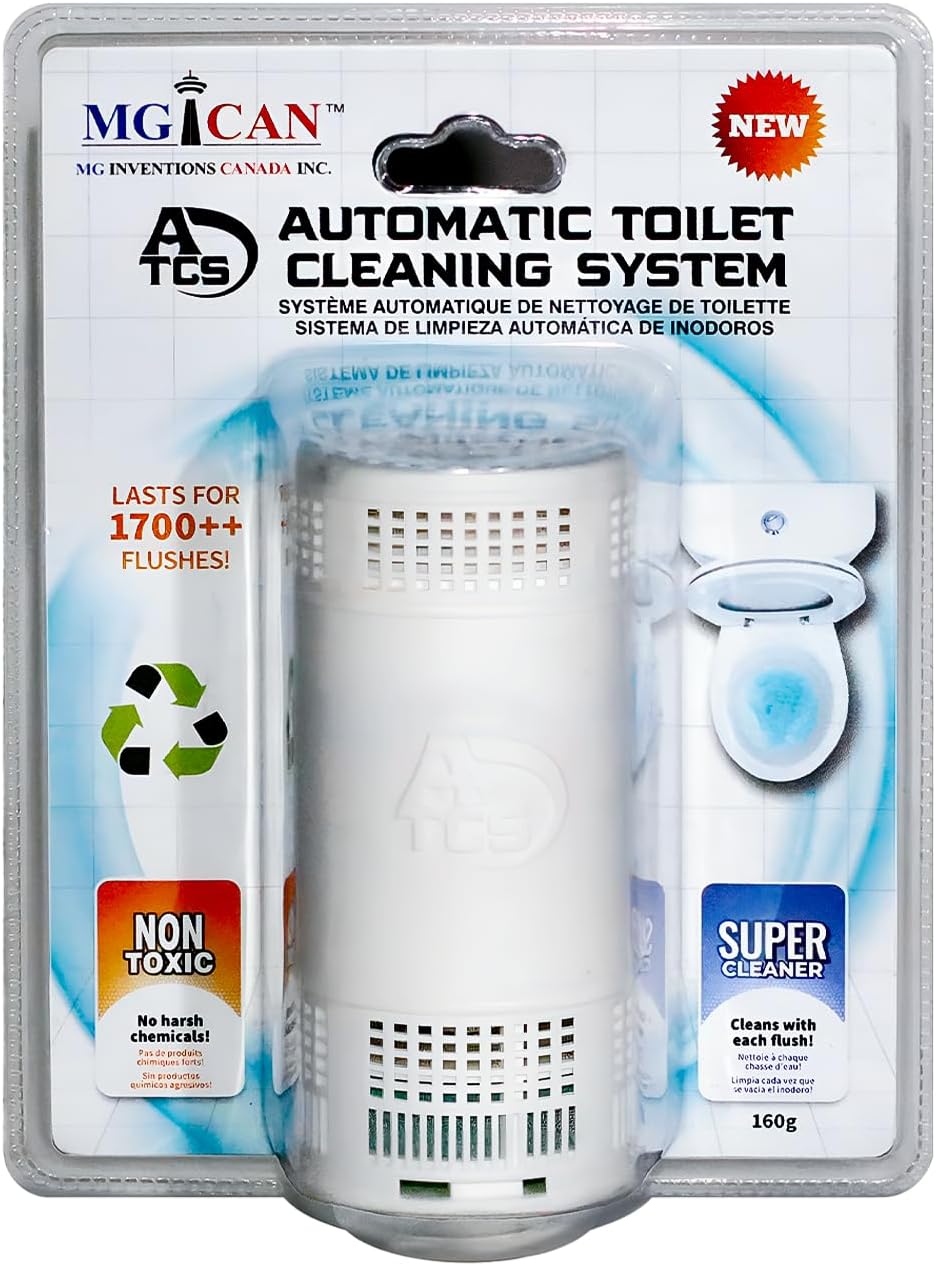 MGICAN Patented Automatic Toilet Cleaning System(ATCS) | Non-Toxic | Bleach Free & Long-Lasting | In Tank Toilet Bowl Cleaner | Cleans & Removes Stains in Every Flush| UL-Certified, 1 Pack