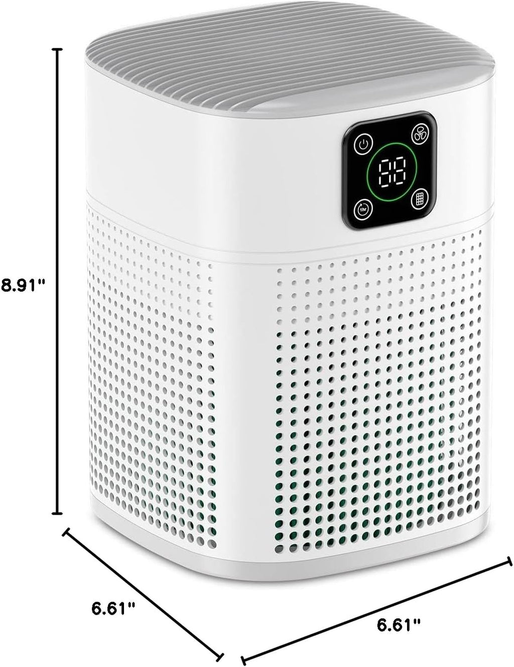 Air Purifiers for Bedroom, Honeyuan H13 HEPA Air Purifier for Home Large Room 600 sqft, Air purifiers with 360°Air Intake, 3 Fan Speeds, 3-Stage Filtration, White