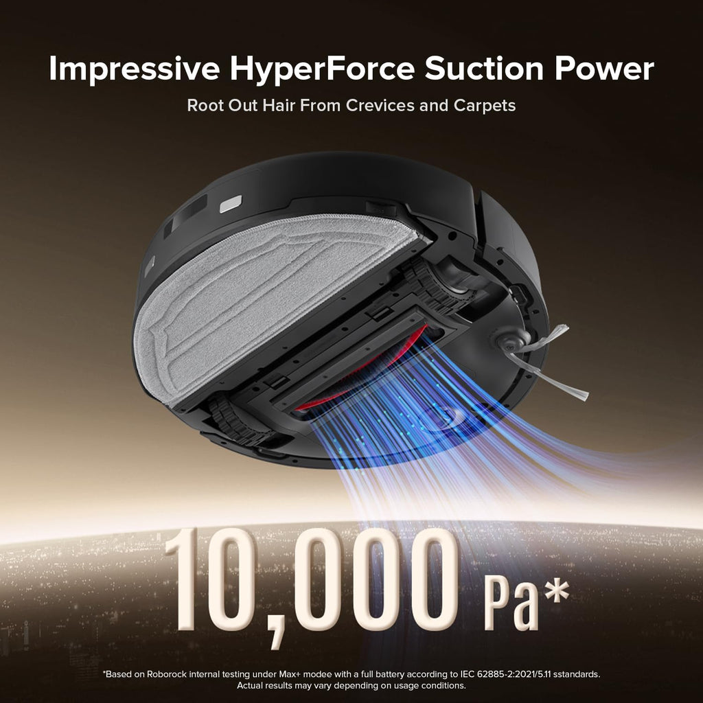 roborock Q10 X5+ Robot Vacuum and Mop, Self-Emptying, Hands-Free Cleaning for up to 7 Weeks, 10,000Pa Suction, Obstacle Avoidance, LiDAR Navigation, No-Go Zones, Black
