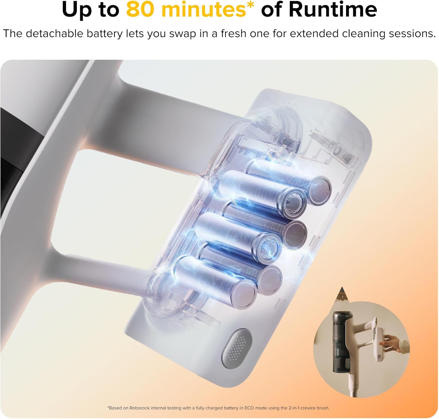 roborock H60 Pro Cordless Stick Vacuum Cleaner, 170AW Suction Power, 80-Min Runtime, 90° Bendable Tube, Dust-Detecting LED, Anti-Tangle Vacuum Cleaner for Home, Carpets, Hard Floors & Pet Hair