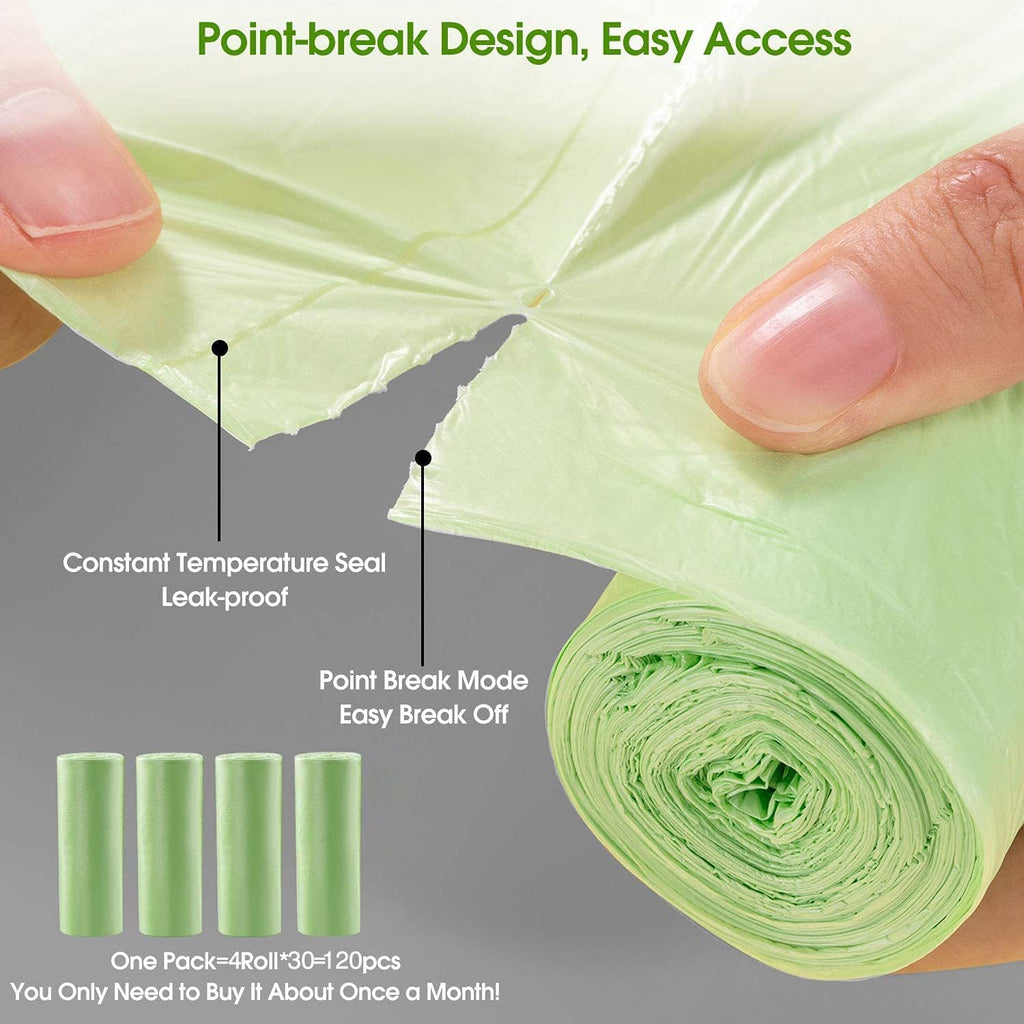 Small Trash Bags 1.2 Gallon (5L) - 120 Counts Garbage Bags, Unscented Compost Bags for Bathroom, Office & Dorm