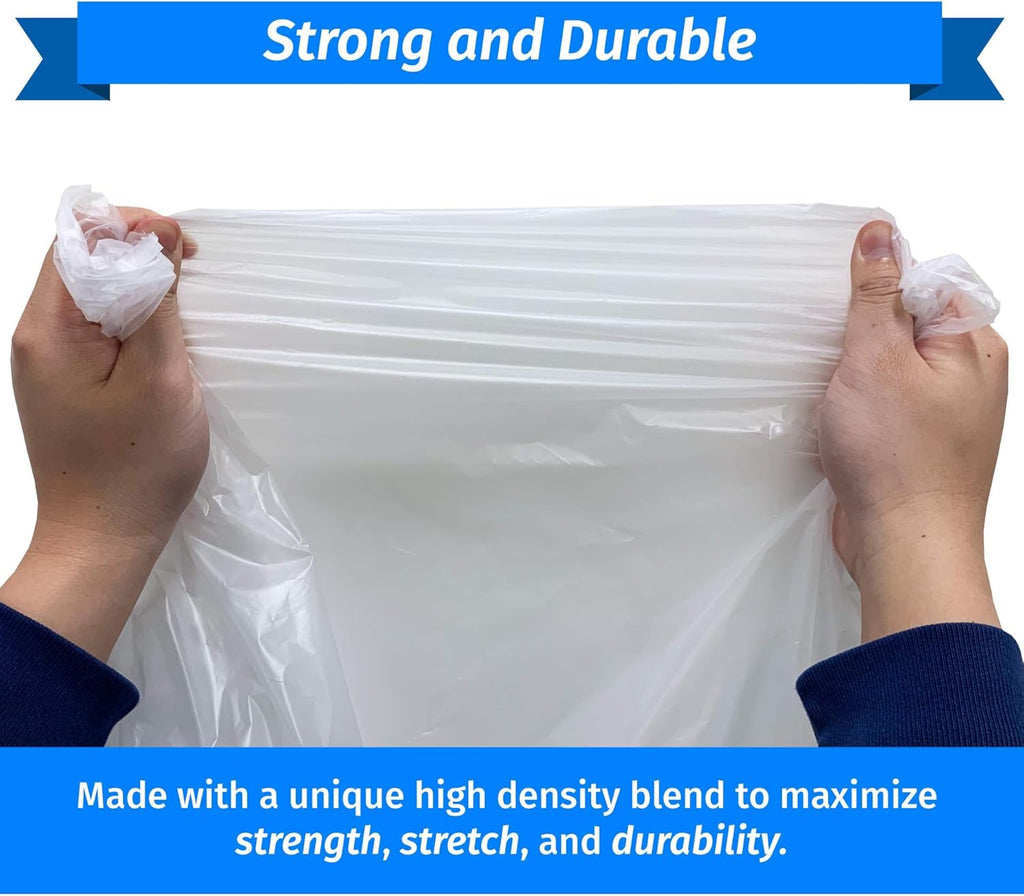Reli. SuperValue 65 Gallon Trash Bags | 60 Count | Made in USA | Heavy Duty | Clear Multi-Use Garbage Bags