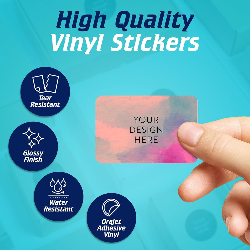 100 Custom Vinyl Stickers - Upload Your own Image, Text, Design, Logo - Personalized Logo Labels for Handmade, Packaging, Bottle, Jars, Candle, Brand Stickers (Rose, 3x2)