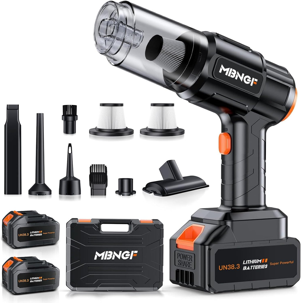 Car Vacuum Portable Cordless,35000PA High Power Suction & Blower, Cordless Handheld Vacuum Cleaner for Car, Home, Office, Pet（Dazzling Black）