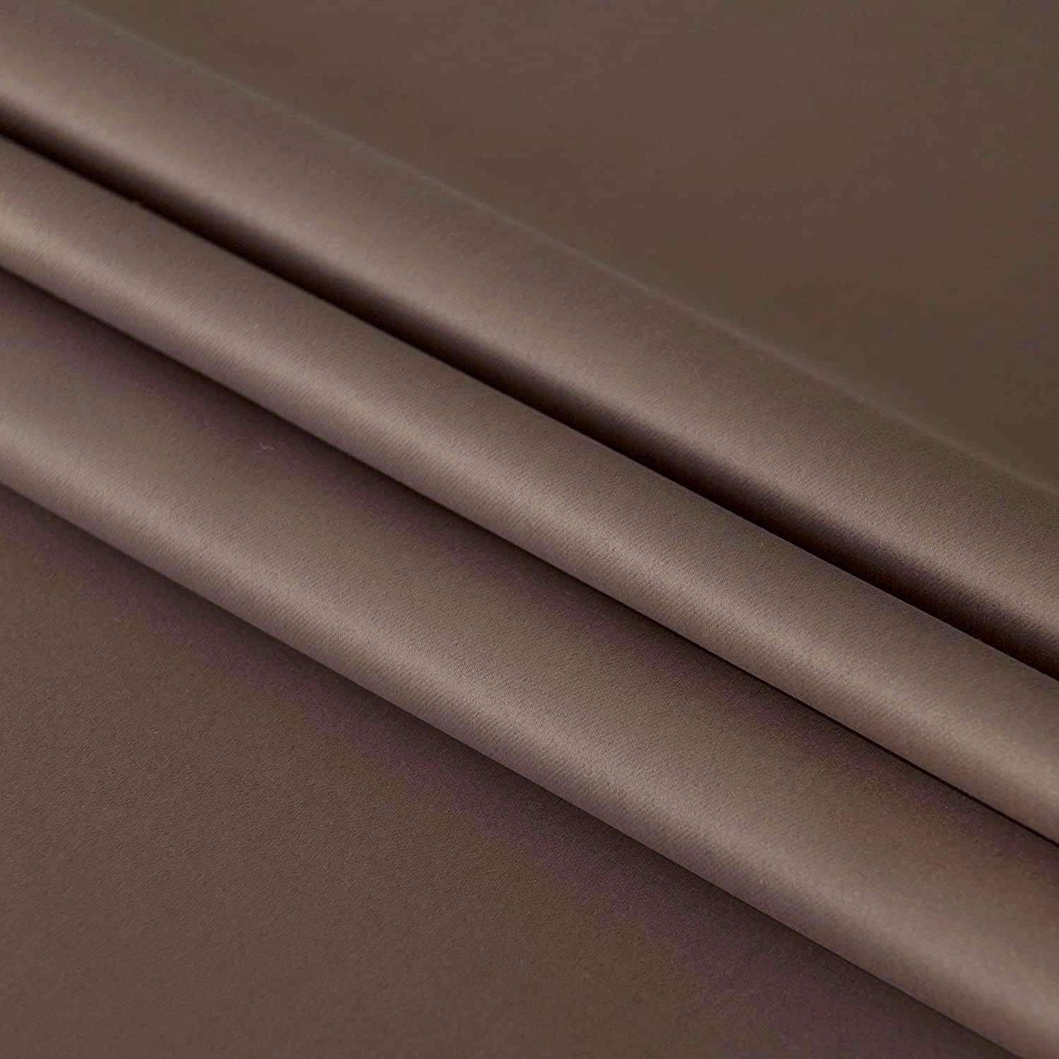 DWCN French Door Curtains – Rod Pocket Thermal Blackout Curtain for Doors with Glass Window, Kitchen and Patio Doors for Privacy, 36 X 72 Inches Long, 1 Curtain Panel with Tieback,Khaki