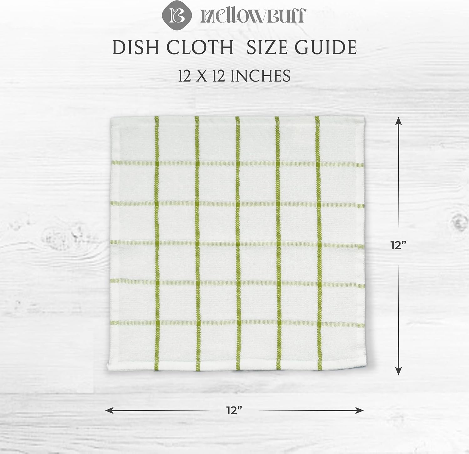 100% Cotton Terry Dish Cloth & Dish Towel, 6 Pack, Super Soft and Absorbent Kitchen Towels, Perfect for Kitchen Cleaning and Dish Washing (Green (DT and DC Combo))