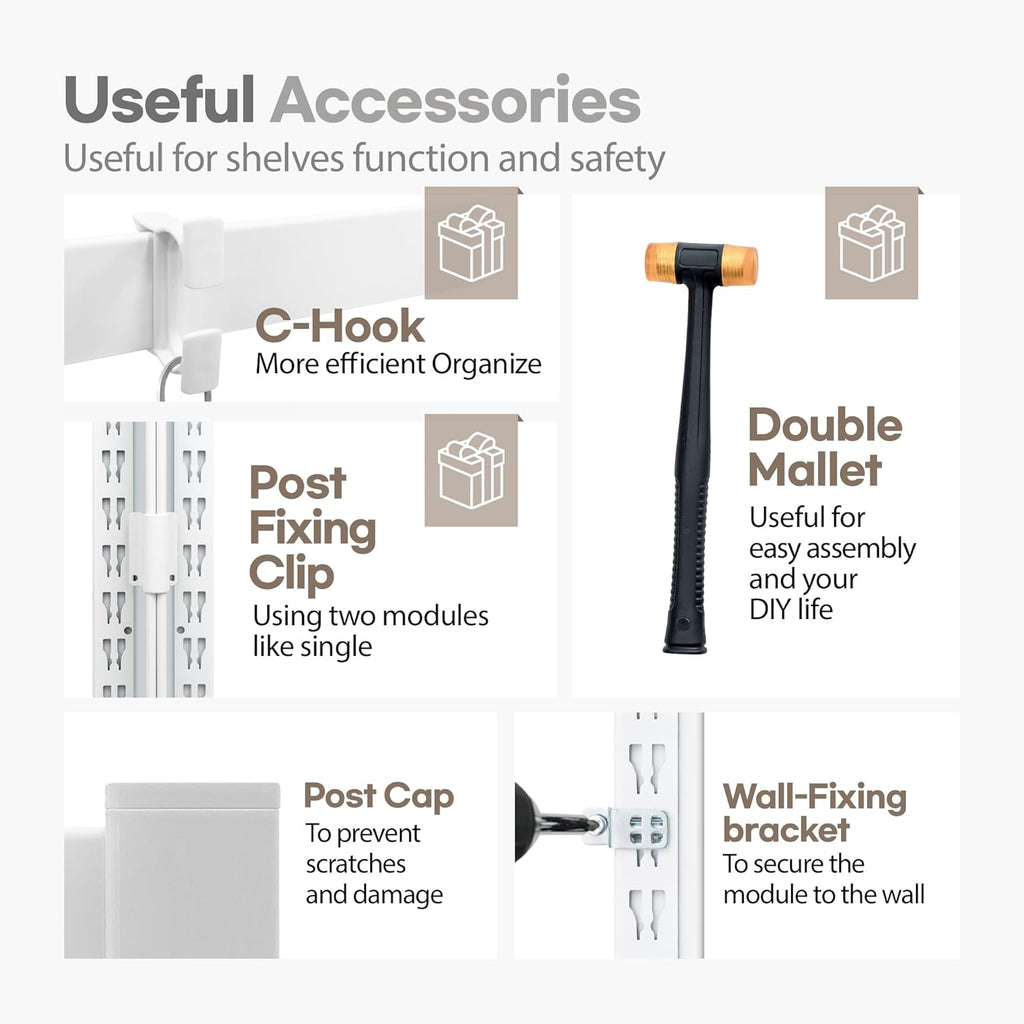 HOMEDANT House 5 Tier 24.4" W Laminated Metal Shelving Unit Adjustable Storage Utility Rack Heavy Duty Shelves Organization Multipurpose Shelf Kitchen Garage Pantry Closet 2 Pack