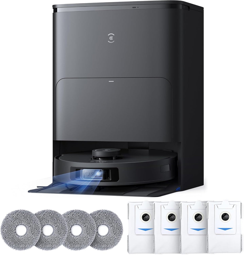 ECOVACS DEEBOT T30S AI Care Robot Vacuum and Mop, 11000Pa, TruEdge Adaptive Edge Mopping, ZeroTangle, AI Instant Re-mop, Hot Water Mop Washing, Self-Emptying & Refilling, Obstacle Avoidance