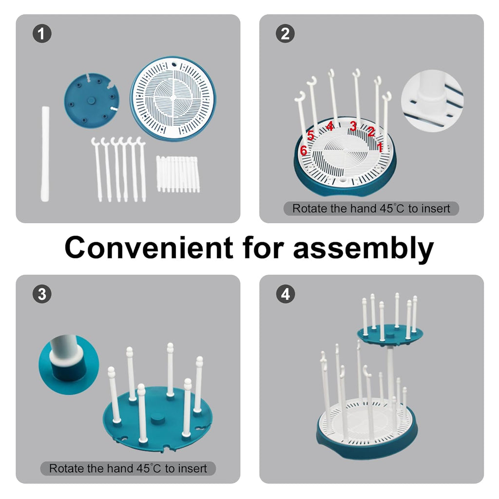 Baby Bottle Drying Rack,Double-Layer Bottle Drying Rack,Hold Up to 16 Baby Bottles,Suitable for Indoor, Kitchen, Living Room（Quiet Blue）