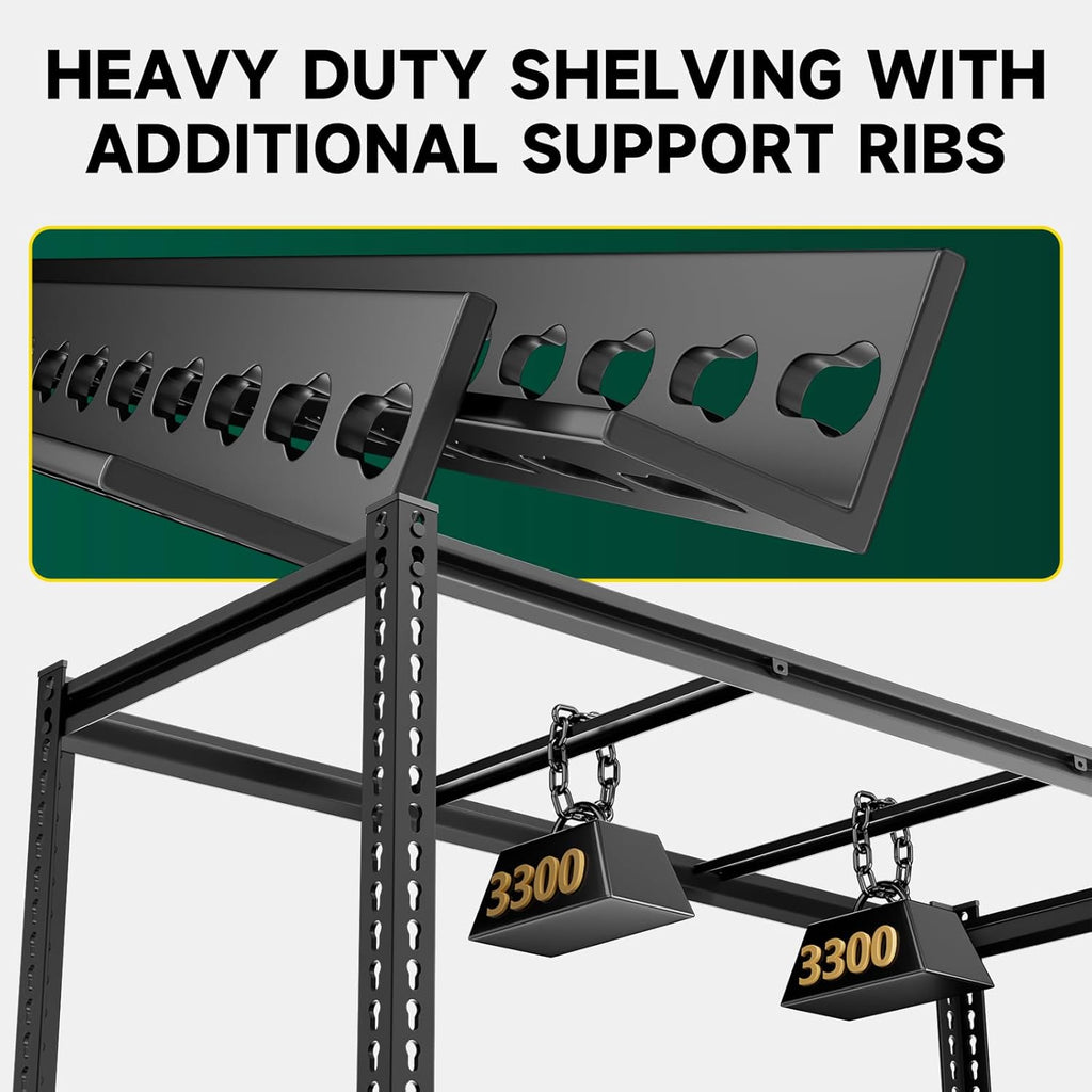 5-Tier 60" W X 24" D X 72" H Storage Shelves 3000LBS Garage Shelving Metal Storage Racks and Shelving Adjustable Heavy Duty Shelf Units for Basement Industrial(Black)