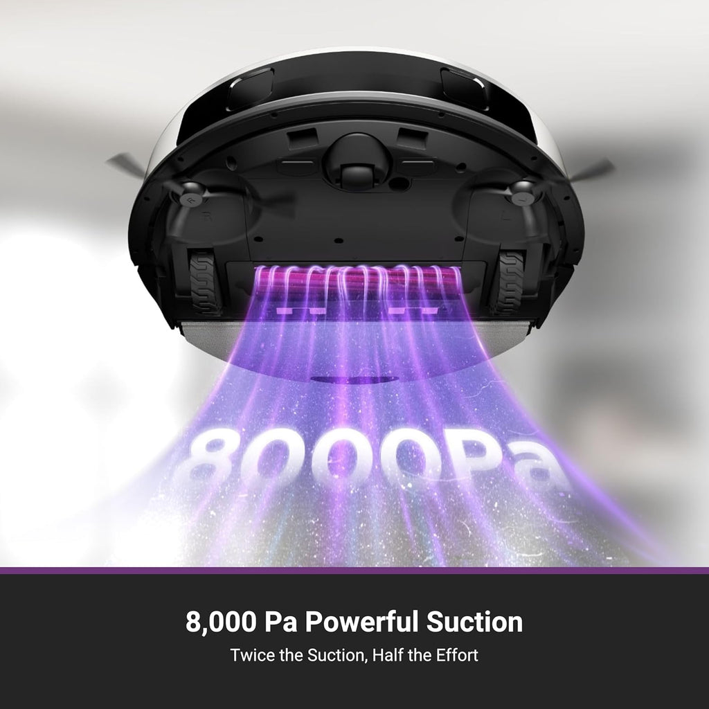 Eureka E20 Plus Robot Vacuum and Mop Combo, Robot Vacuum Cleaner with Bagless Self Emptying Station, 45-Day Capacity 8000Pa Suction and Anti Hair-Tangling Brush App Control LiDAR Navigation