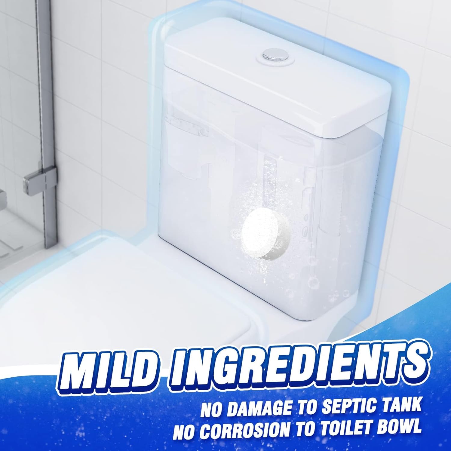 Vacplus Toilet Bowl Cleaners - 6 PACK, Household Toilet Cleaner, Automatic Toilet Bowl Cleaners with Bleach, Sustained-Release Toilet Tank Cleaners for Deodorizing and Descaling, 1.76 Ounces Each